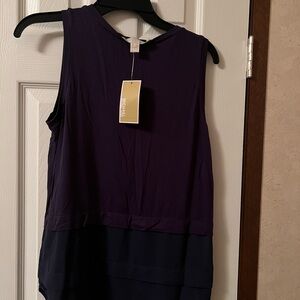 Michael Kors Purple and Navy Tank Top